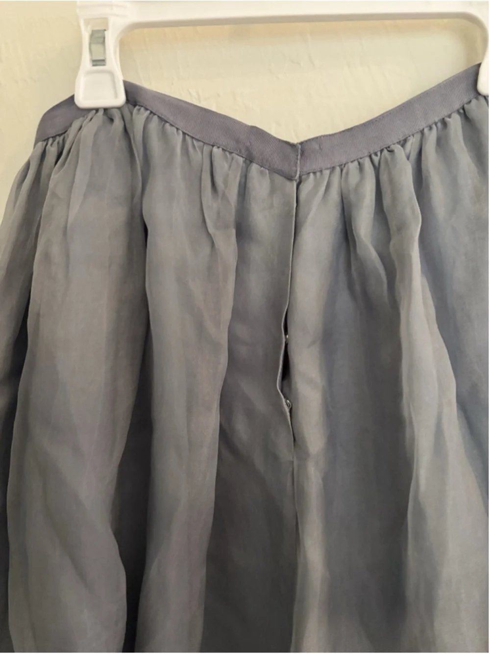 VTG DKNY Minimalist Silk Maxi Skirt Sz 6 Dusty Blue Romantic Ethereal Broomstick